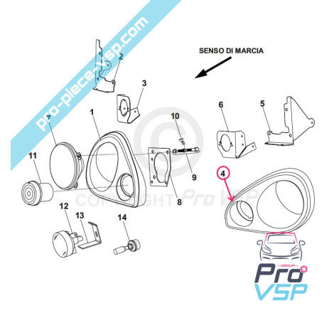 Front left headlight circle