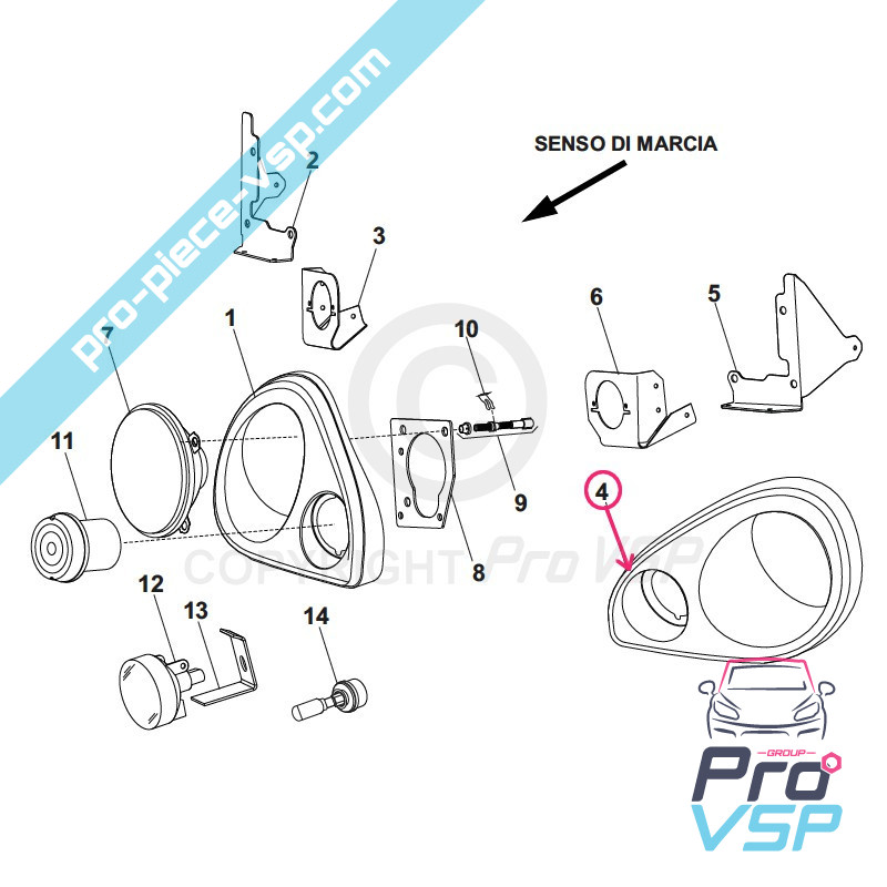 Front left headlight circle