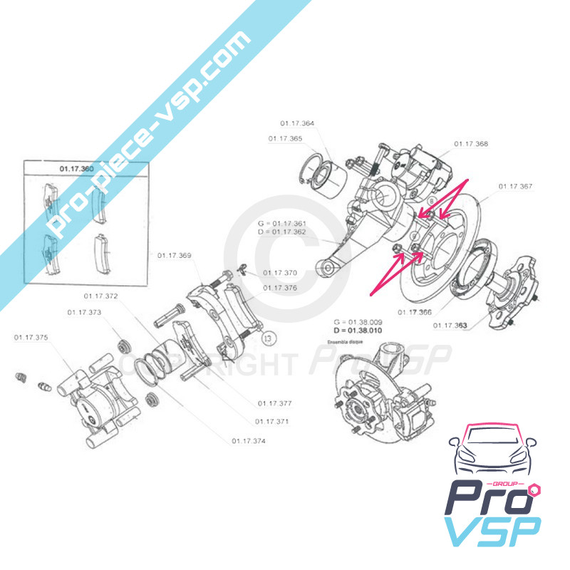 Front brake disc screw