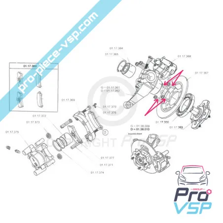 Front brake disc screw