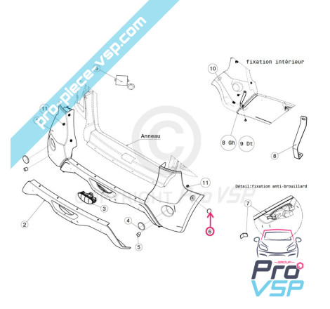 Rear bumper fixing nut