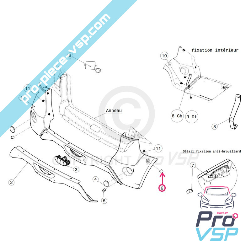 Rear bumper fixing nut