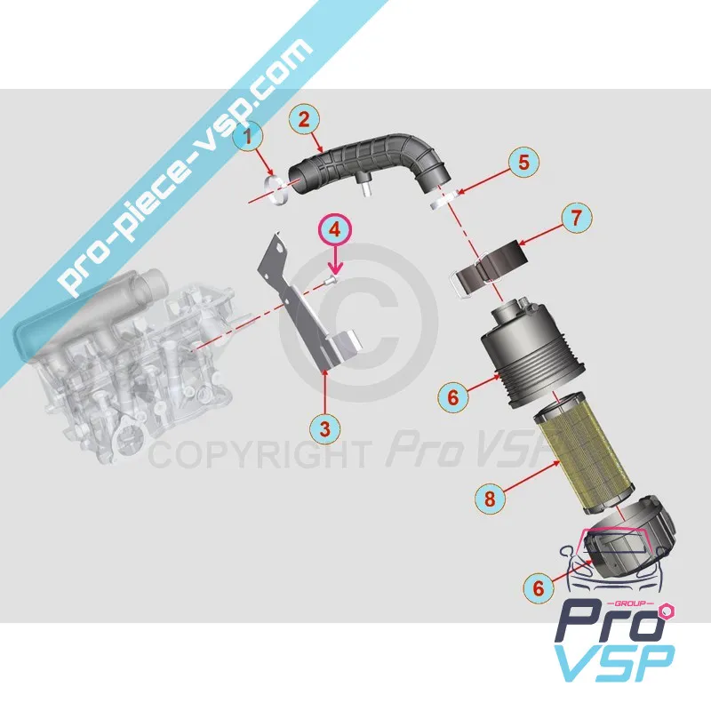 Vis de support de filtre à air pour moteur Lombardini DCI