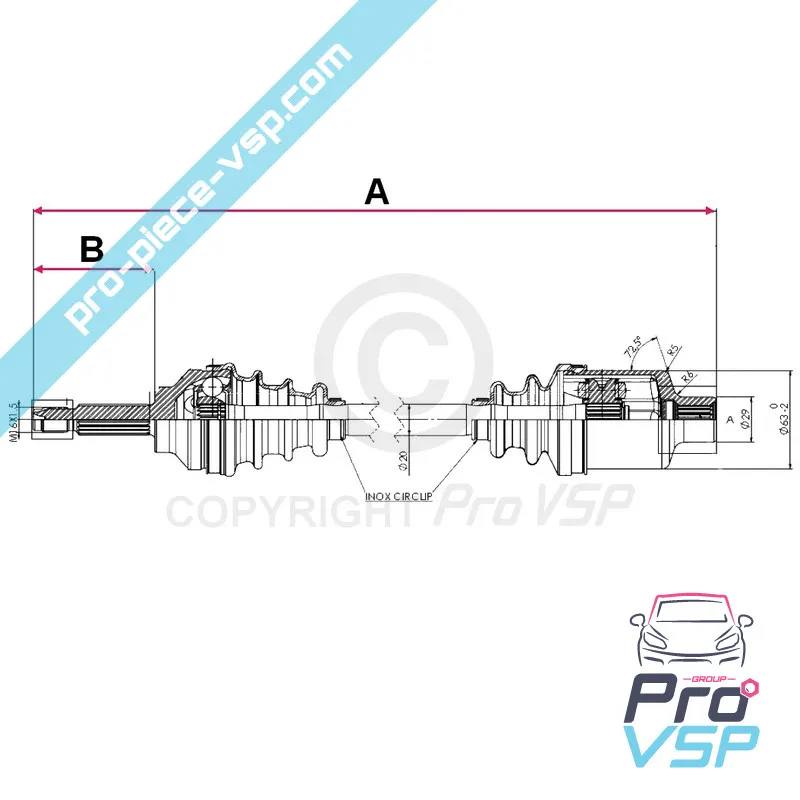Cardan adaptable pour ligier optima prima et microcar lyra