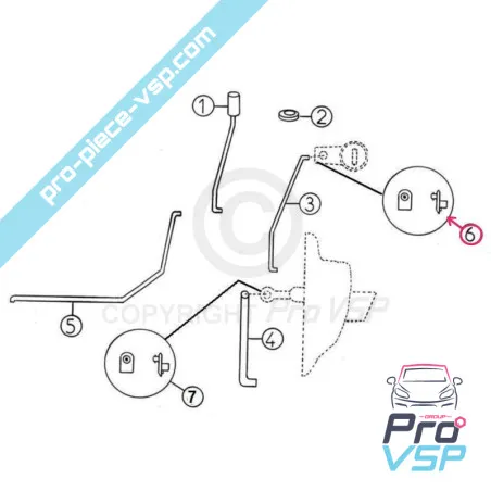 Agraphe bleue de barillet de porte pour Aixam