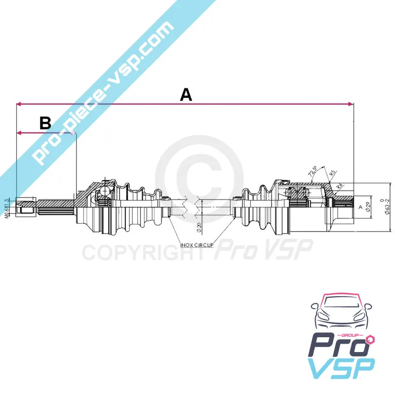 Cardan adaptable pour ligier optima prima optima 4 chatenet barooder speedino