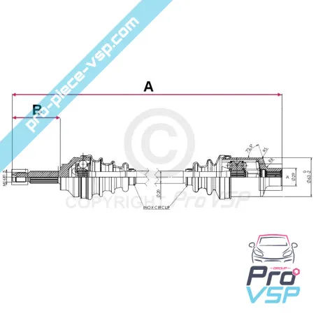 Cardan droit adaptable pour casalini m14