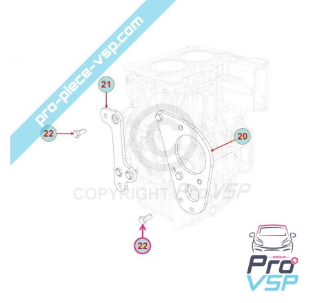 Vis de support de démarreur pour moteur Lombardini Focs Progress 502 523