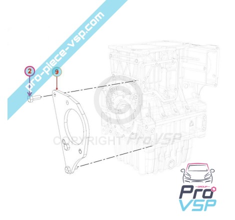 Vis de support de démarreur pour moteur Lombardini Focs Progress 502 523