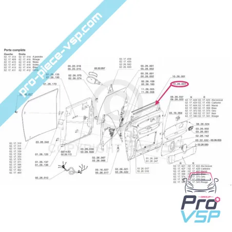 Lèche vitre de porte intérieur pour Chatenet CH26 , CH28 , CH30 , CH32 , Pick-up , Sporteevo