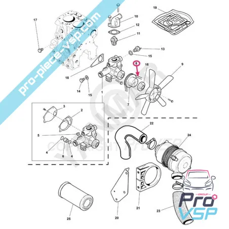 Parede do alternador do motor Bosch kubota / yanmar
