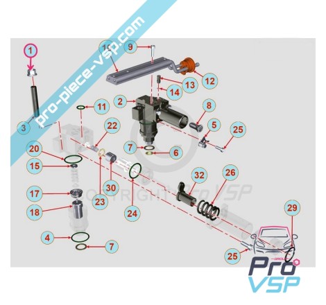 Ecrou d'injecteur pompe pour moteur Lombardini Focs 502