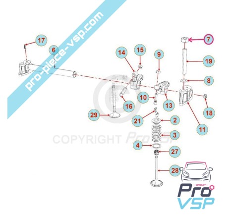 Ecrou de rampe de culbuteur pour moteur Lombardini Focs Progress 502 523