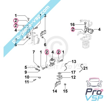 Joint cuivre raccord durite pour moteur Lombardini 15LD