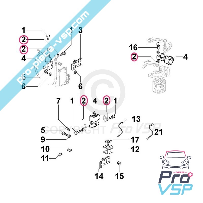 Garnitura din cupru Ø 10 mm