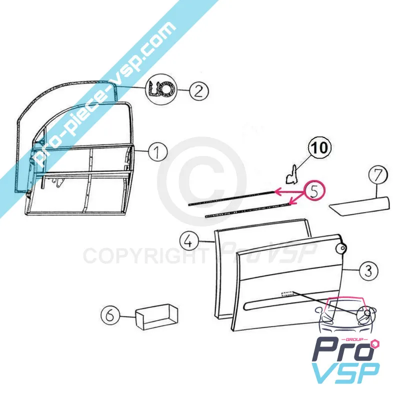 Sale de sigiliu din sticlă pentru Aixam A721 A741 City Crossline Roadline Scouty