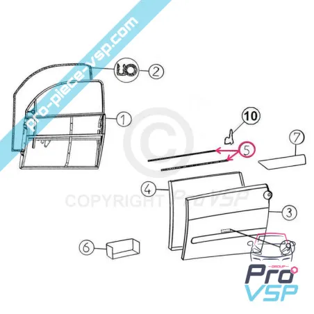 Sale de sigiliu din sticlă pentru Aixam A721 A741 City Crossline Roadline Scouty