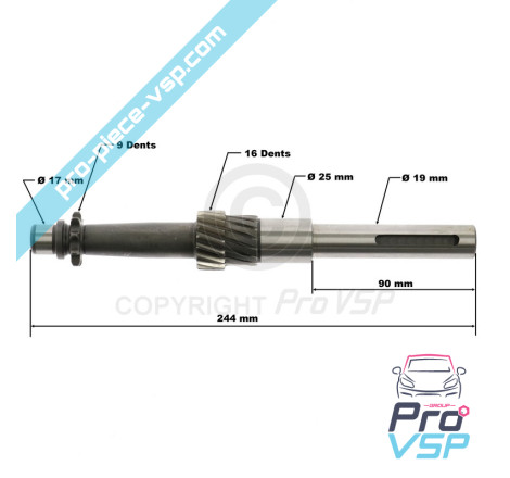 Arbre d'entrée de boîte adaptable pour Jdm Bellier