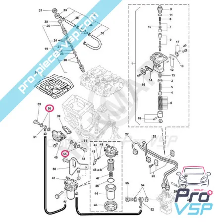 Gasoil pump fitting seal / 10x14x1 mm