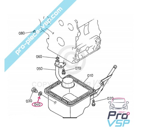 Joint de bouchon de vidange pour moteur Kubota