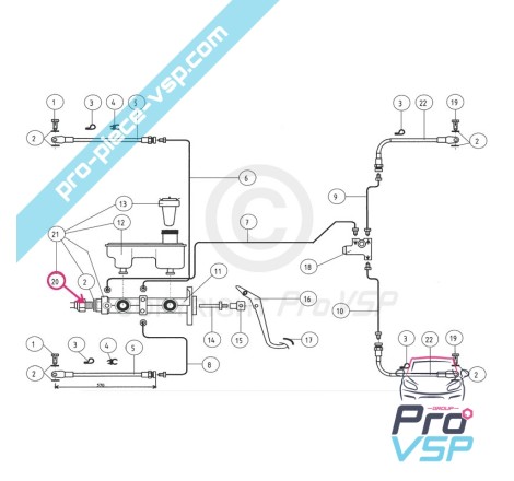 Contacteur de stop pour Microcar Chatenet Jdm Bellier