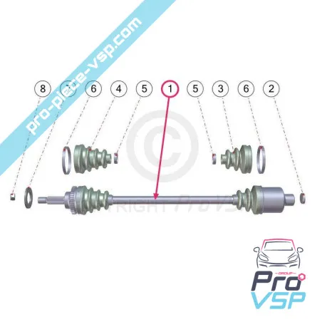 Cardan adaptable pour Aixam Impulsion Vision Sensation Émotion ( sans ABS )