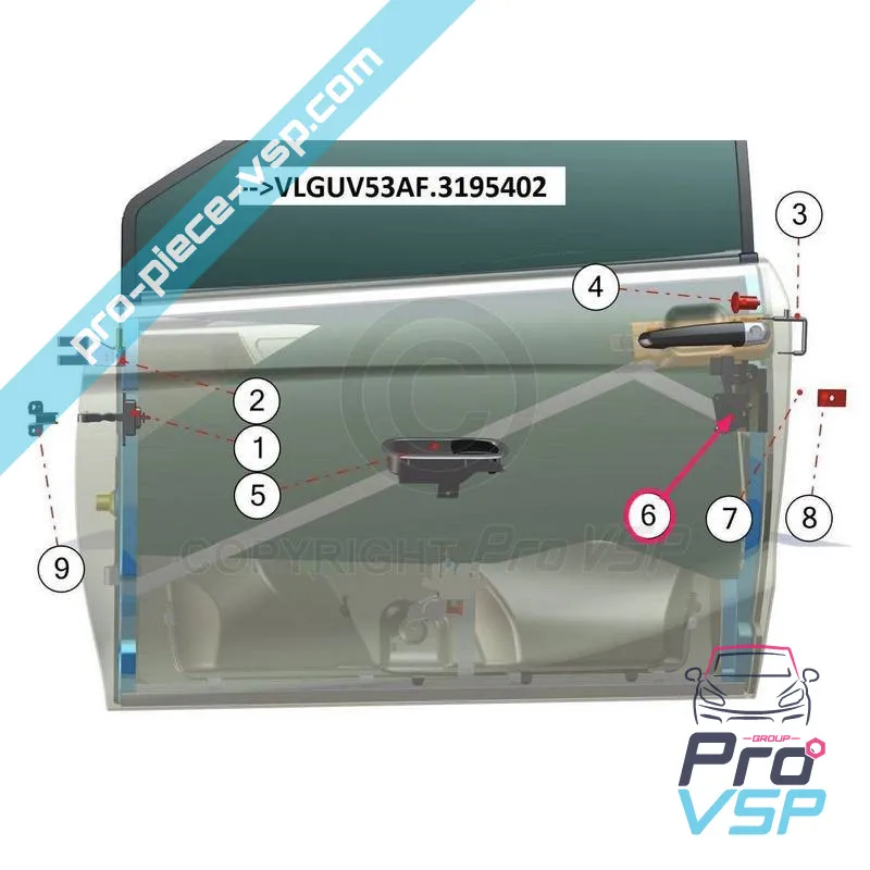 Fechadura da porta direita para aixam
