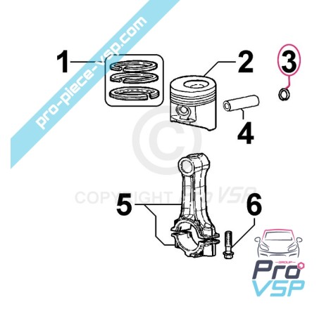 Clip de piston pour moteur Lombardini 15LD