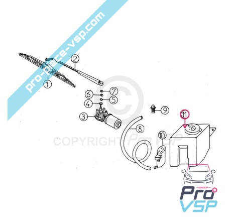 Bocal de lave glace pour Aixam