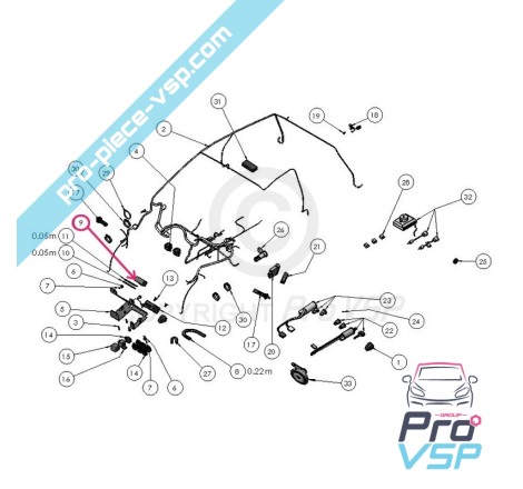 Relé bedable preto para Ligier