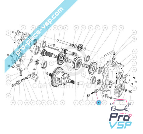 Screw hollow gearbox