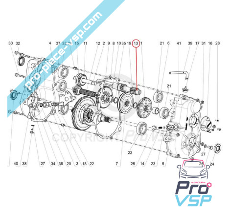 Arbre primaire de boîte de vitesse adaptable pour boite de vitesse Comex