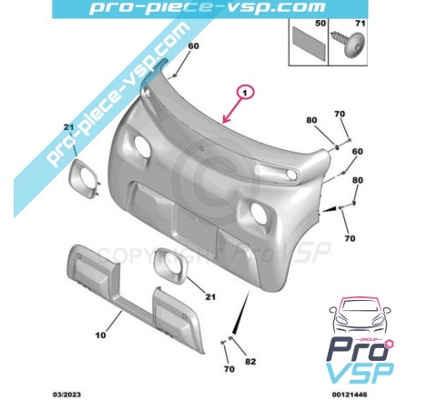 Pare choc avant origine pour Citroën Ami