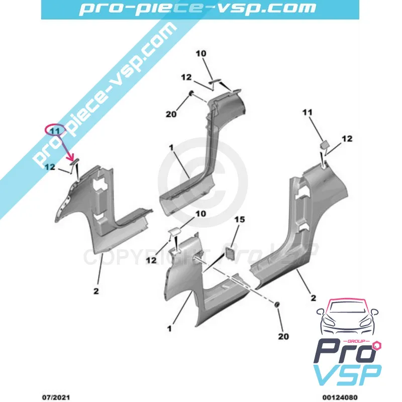 Frontal dreapta hubcker pentru Citroën Ami Buggy