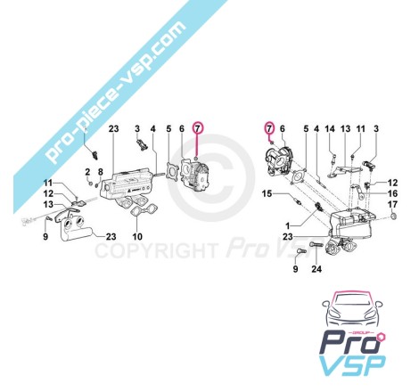 Ecrou de corps de carburation pour moteur Lombardini LGW523 MPI