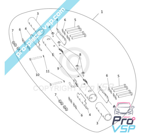 Kit réparation traverse avant pour Ligier Microcar Dué