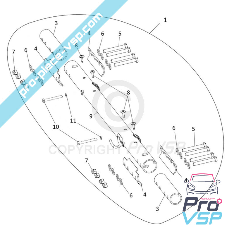 Kit de reparare traversă față