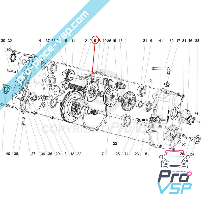 Primul pinion de reducere