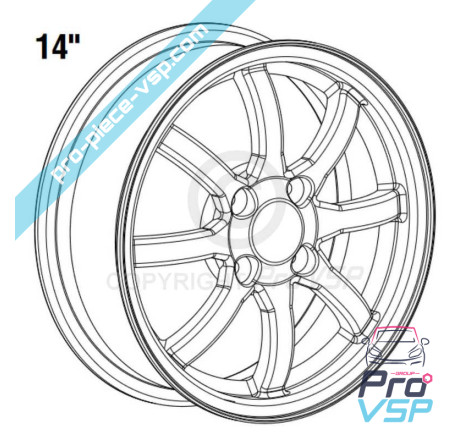 RIM in alluminio da 14 pollici