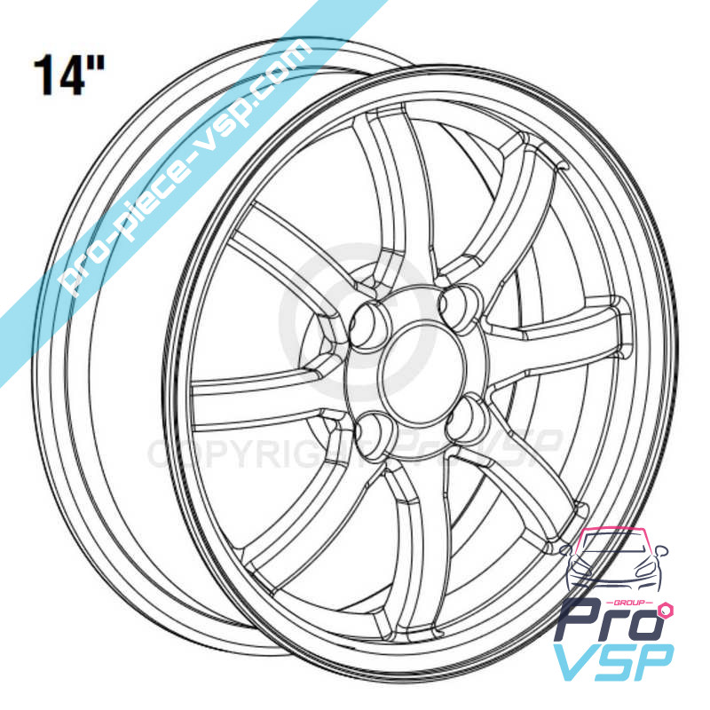 RIM in alluminio da 14 pollici