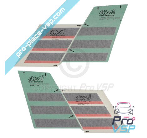 Adesivos de custódia para Citroën Ami / Preto e laranja