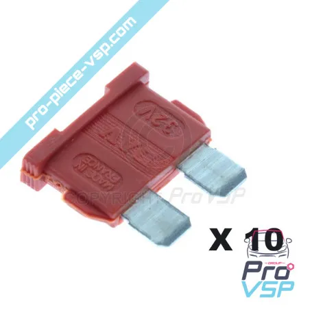 Lot de 10 fusibles rouge 10A