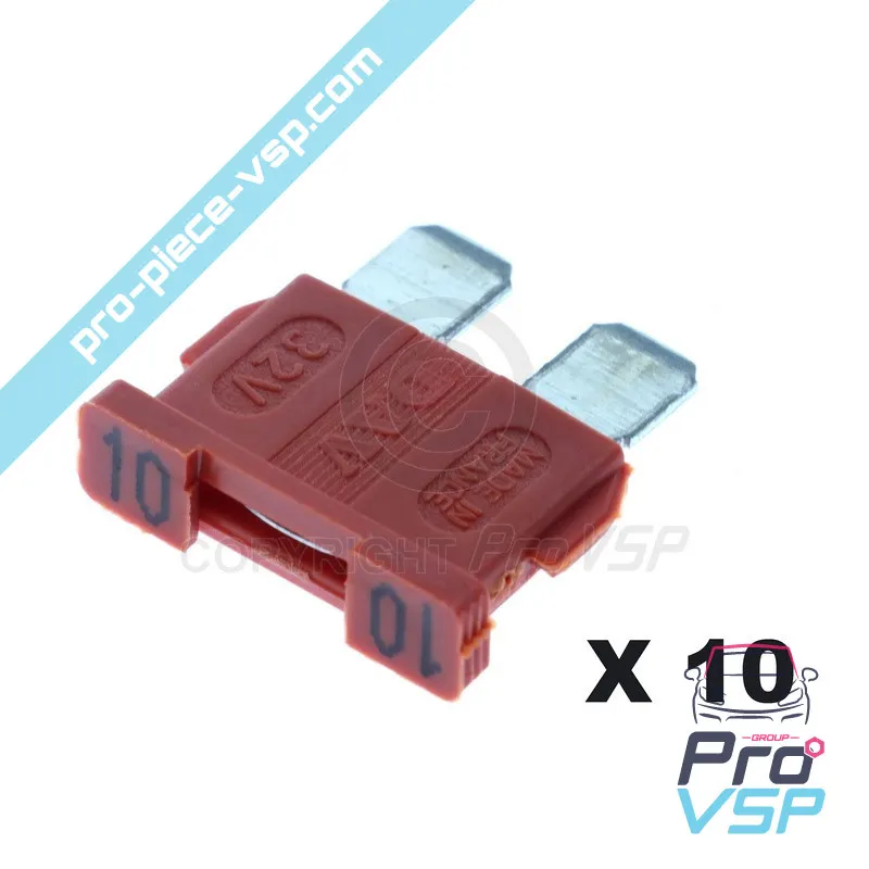 Lot de 10 fusibles rouge 10A