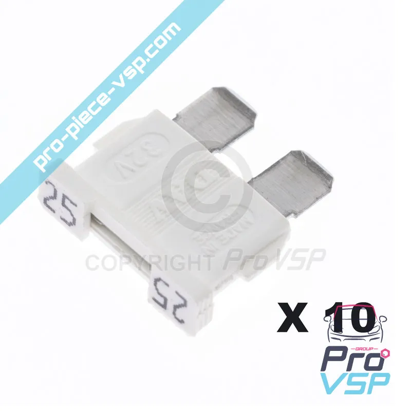 Lot de 10 fusibles blanc 25A