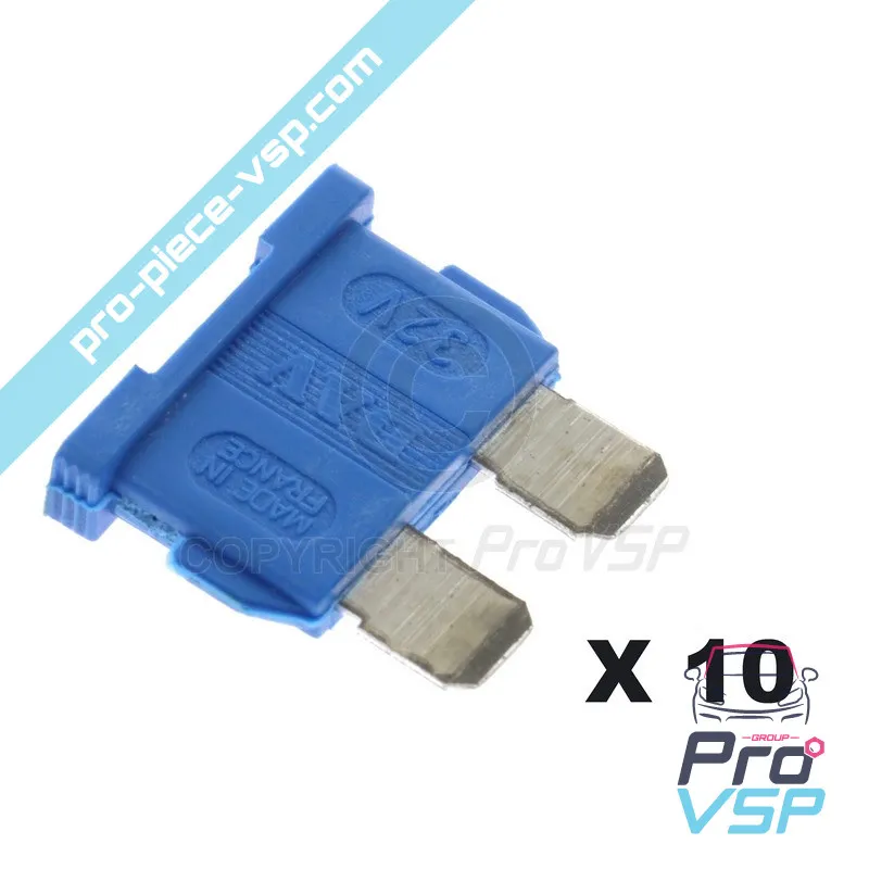 Set of 10 blue fuses 15a