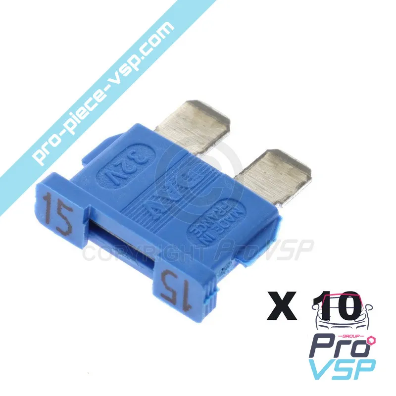 Set of 10 blue fuses 15a