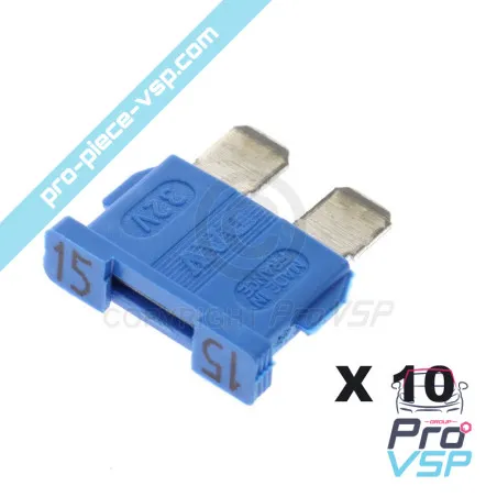 Set di 10 fusibili blu 15a