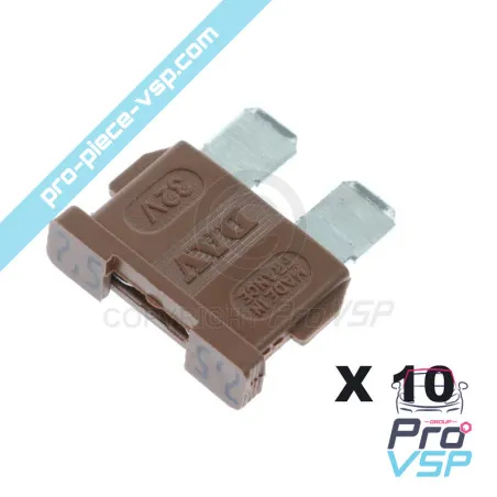 Sats med 10 bruna säkringar 7.5a