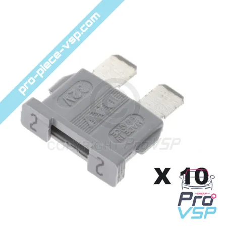 Set of 10 gray fuses 2a