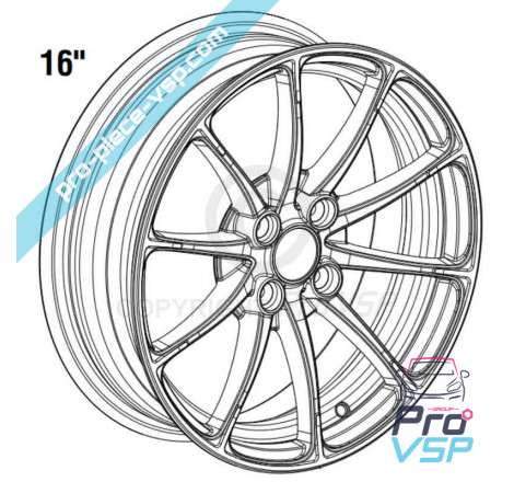 Jantă din aluminiu de 16 inch